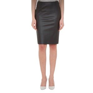 CEDRIC CHARLIER Faux Leather Pencil Skirt Black Size 8